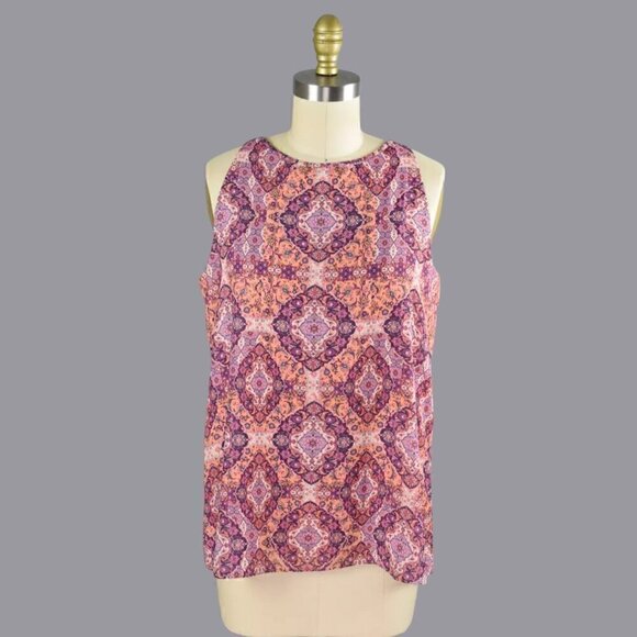 Tabitha Webb Tops - TABITHA WEBB MOROCCAN TILE PRINT SLEEVELESS TOP